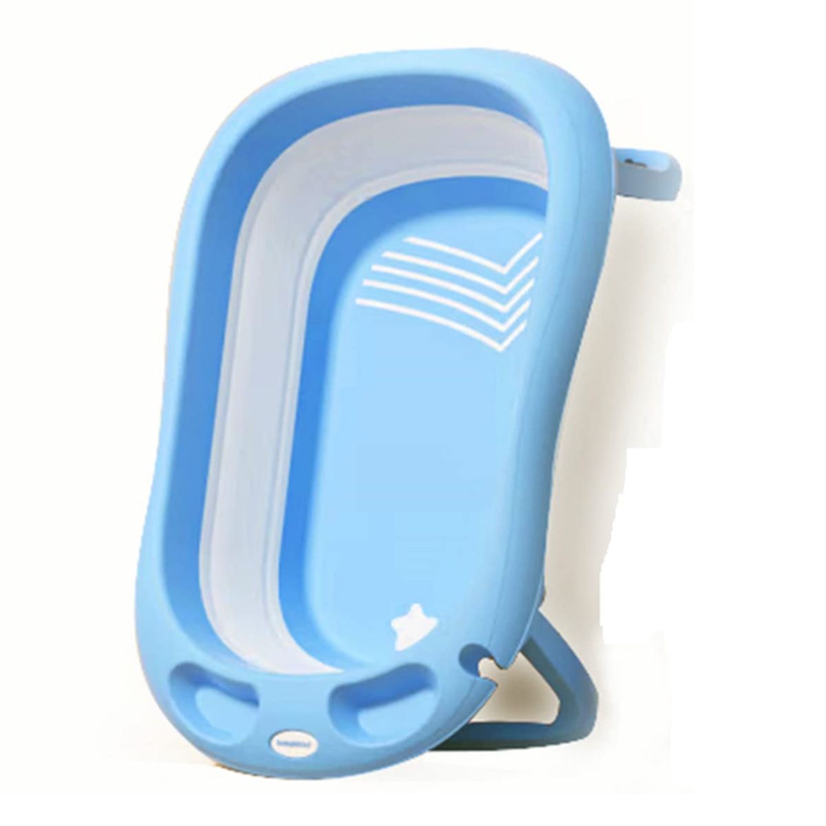 GENERICO - Bañera plegable bebé con termómetro y accesorios color azul