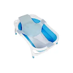 GENERICO - Tina bebé bañera plegable con malla color azul