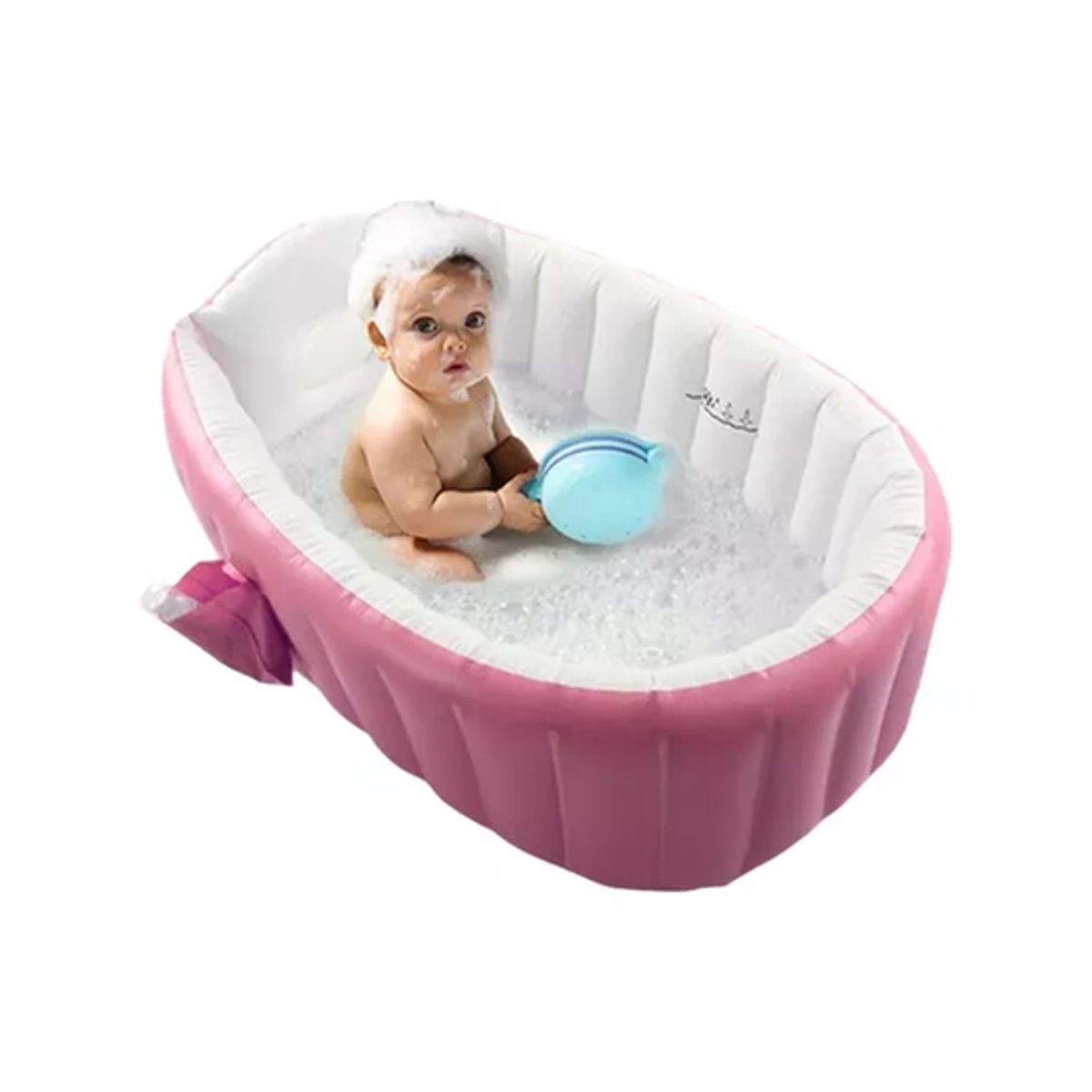 GENERICO - Bañera inflable portátil tina para bebés color rosado