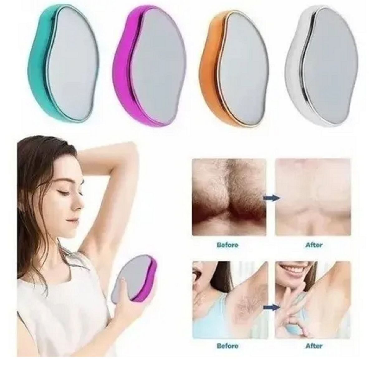 GENERICO - PIEDRA DEPILADORA DE CRISTAL REMOVEDOR DE VELLO SIN DOLOR