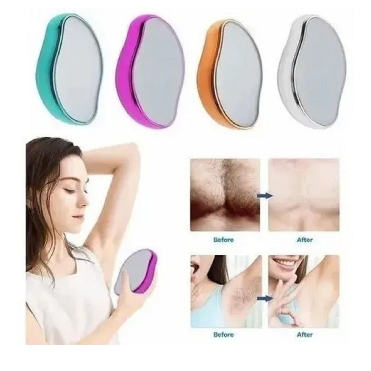 GENERICO - PIEDRA DEPILADORA DE CRISTAL REMOVEDOR DE VELLO SIN DOLOR