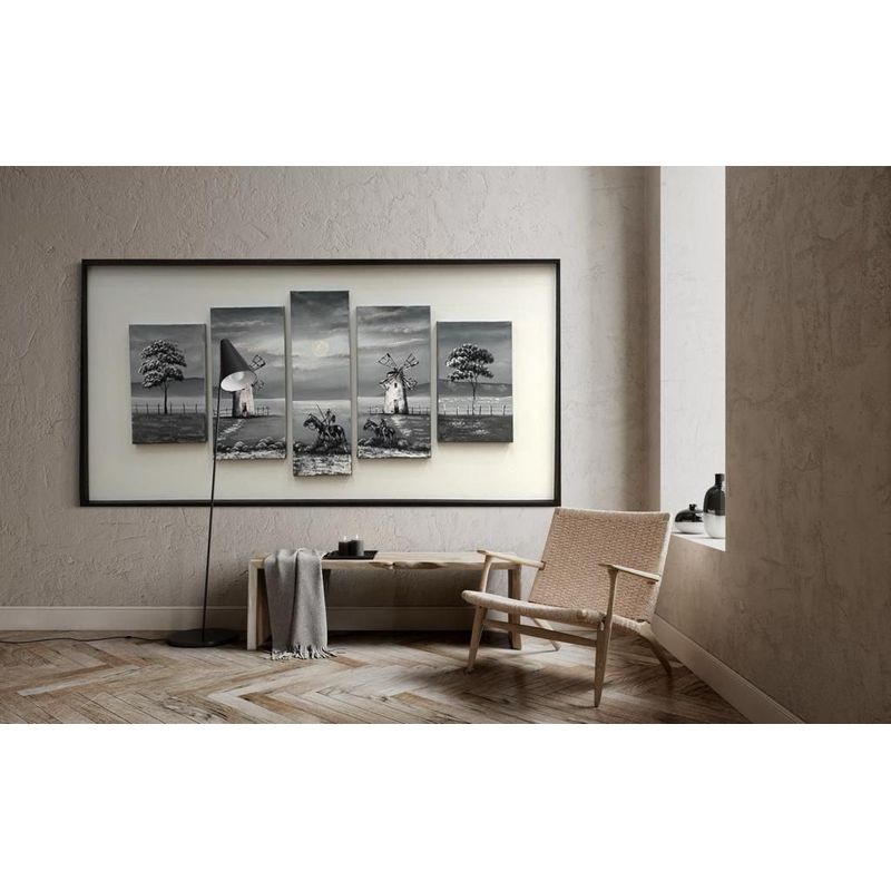 DEKAM DISEÑO - CUADRO SECUENCIA QUIJOTE GRIS NEGRO 166X76 CMS