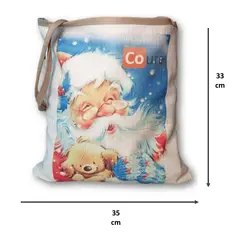 DCOBRE - Bolso Reutilizable en Cobre Santa fondo azul