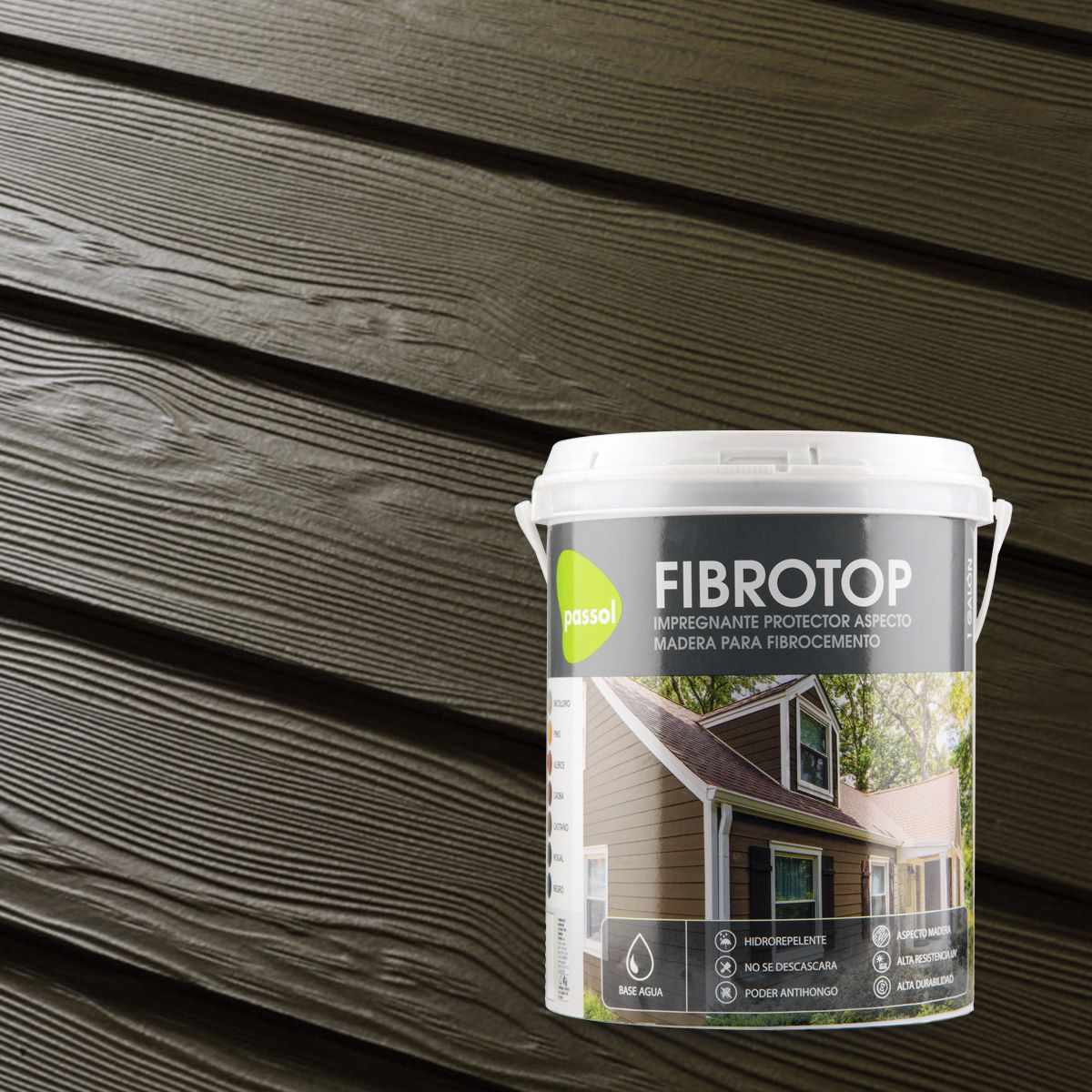 PASSOL - Impregnante para Siding de Fibrocemento color Nogal 1 galón