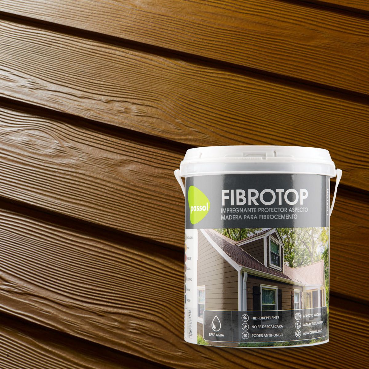 PASSOL - Impregnante para Siding de Fibrocemento color Caoba 1 galón