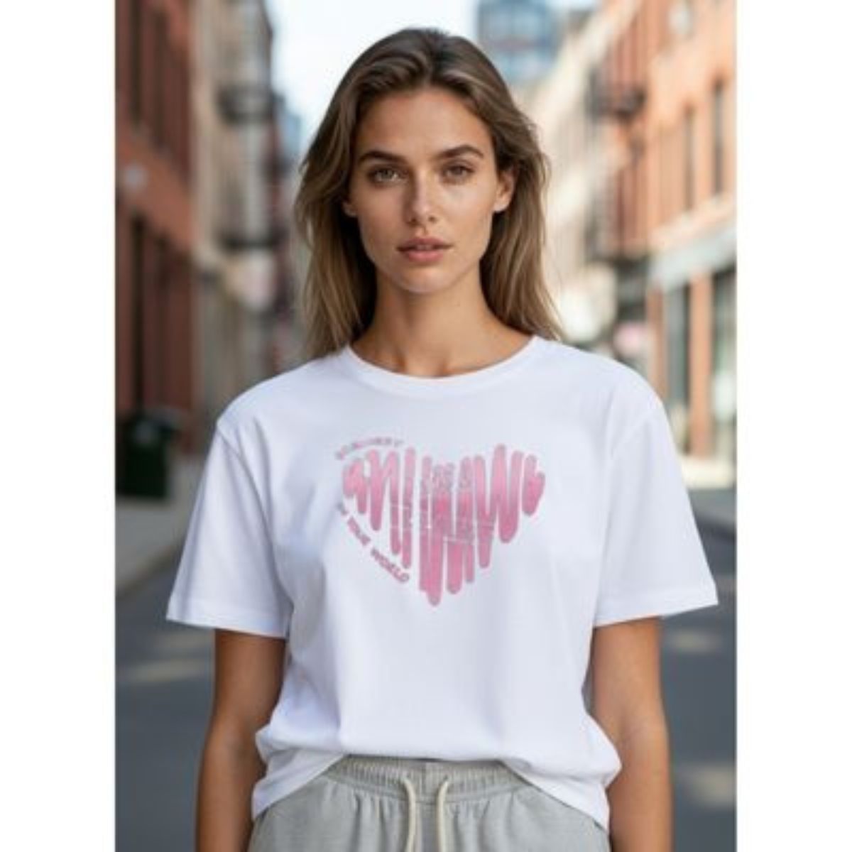 LIKE SHOP - Polera Mujer Manga Corta Cuello Polo Colores Diseño Corazon 9087