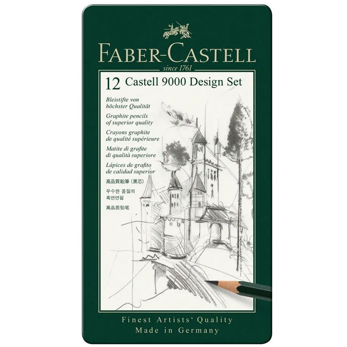 FABER-CASTELL - Lápices Grafito Faber-Castell 9000 (5B-5H) 12 ud