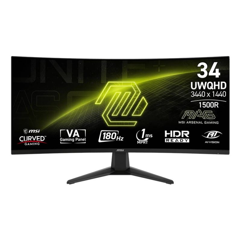 MSI - Monitor Gamer MSI MAG 346CQ 34, Curvo, 180hz, 1ms