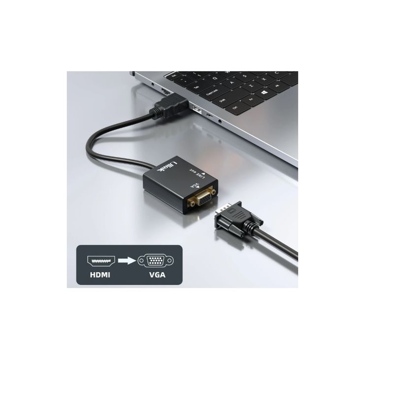 ULINK - Adaptador Conversor Hdmi a VGA + Audio Portable Ulink UL-CV3500