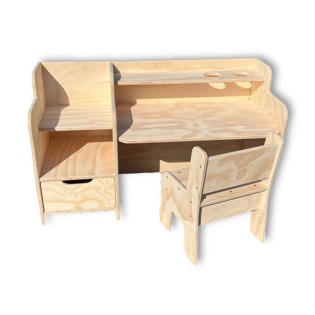 GENERICO - Escritorio infantil con silla y portavasos modelo Oficial