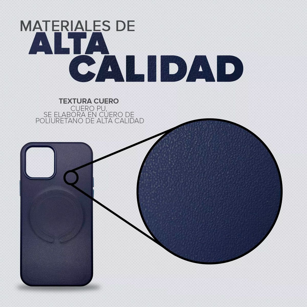 KBOD - Carcasa Antigolpes de Cuero Magnetic Para iPhone 15 Azul