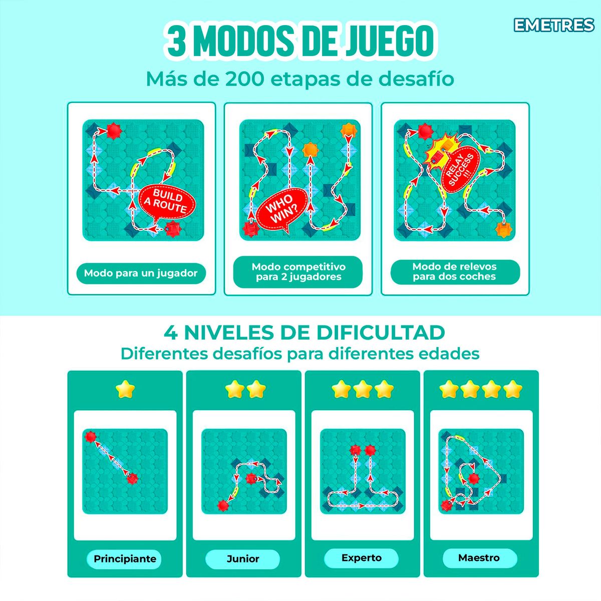 EMETRES - Juegos De Mesa Stem Ingenio Y Contruccion Logico Rompecabezas