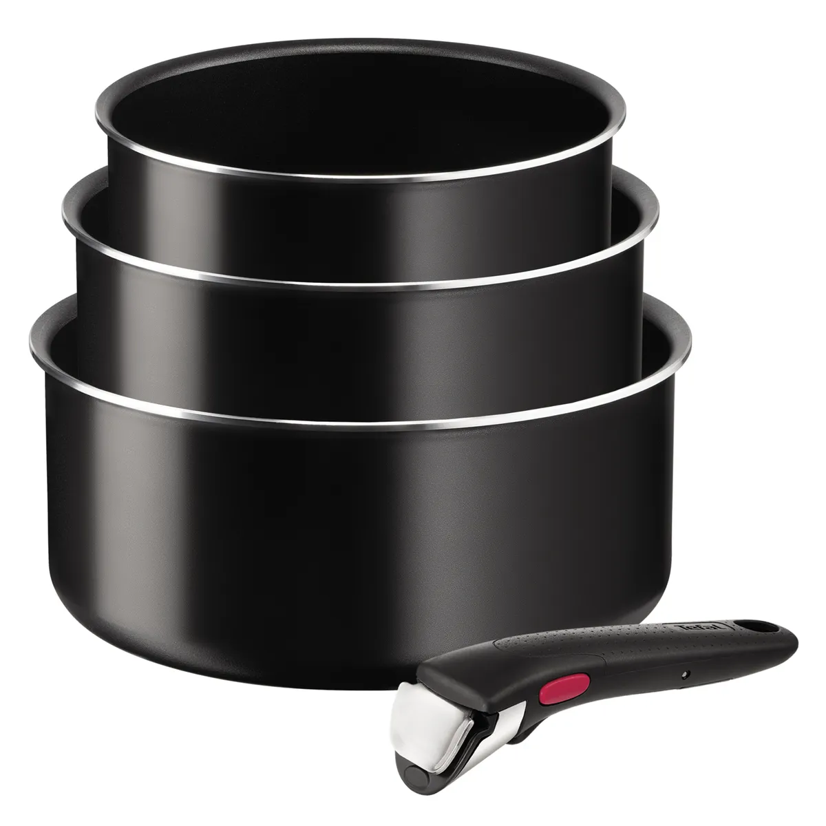 TEFAL - Set 3 ollas antiadherente 16/18/20 cm + mango Ingenio Tefal