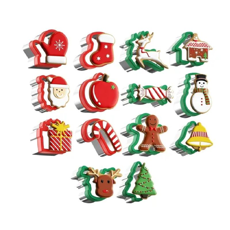 GENERICO - 14 Moldes Para Galletas Cortadores De Galletas Navidad Árbol