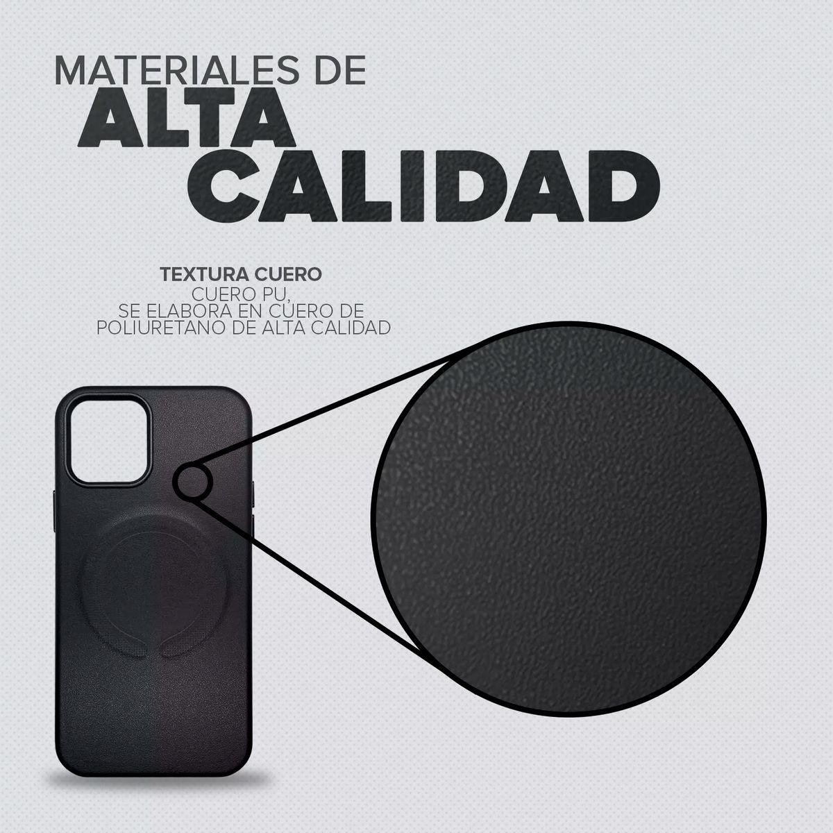 KBOD - Carcasa Antigolpes de Cuero Magnetic Para iPhone 15 Negro