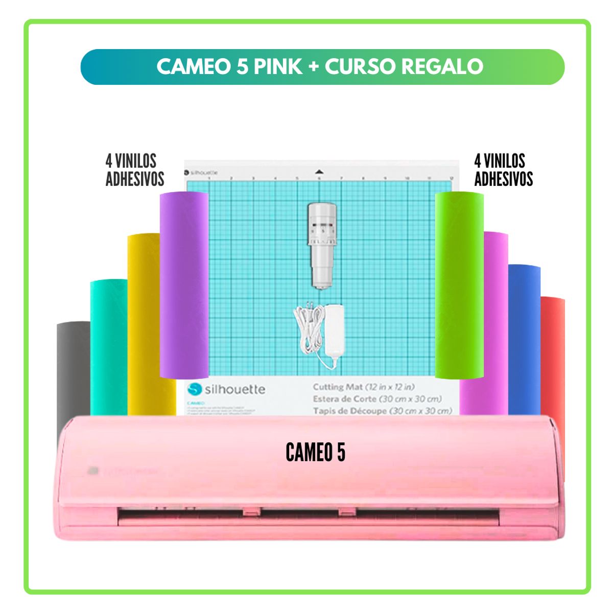 SILHOUETTE - CAMEO 5 ROSADA + CURSO GP13