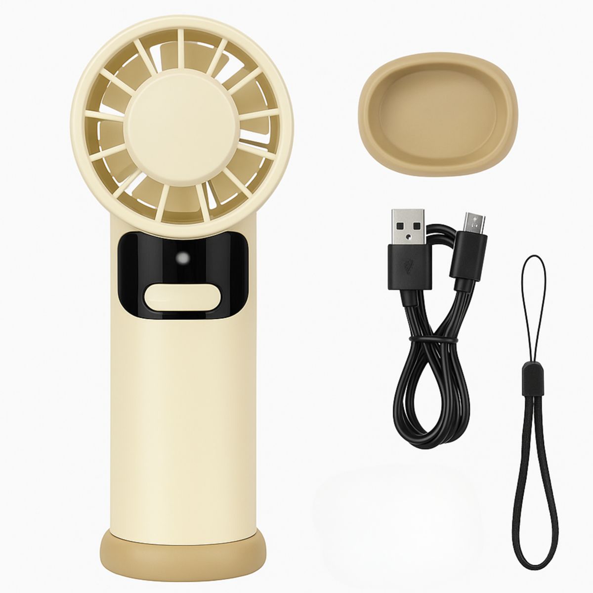 GENERICO - Mini Ventilador Portátil de Mano 19cm Recargable Silencioso con Base