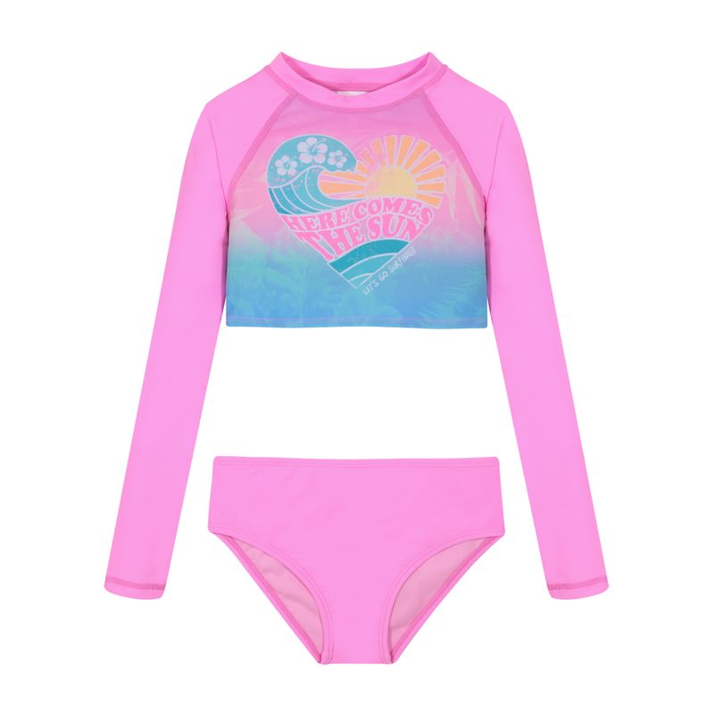 H2O WEAR - Traje de Baño Niña Tankini Crop Top UV50 H2O Wear Fucsia - Fucsia