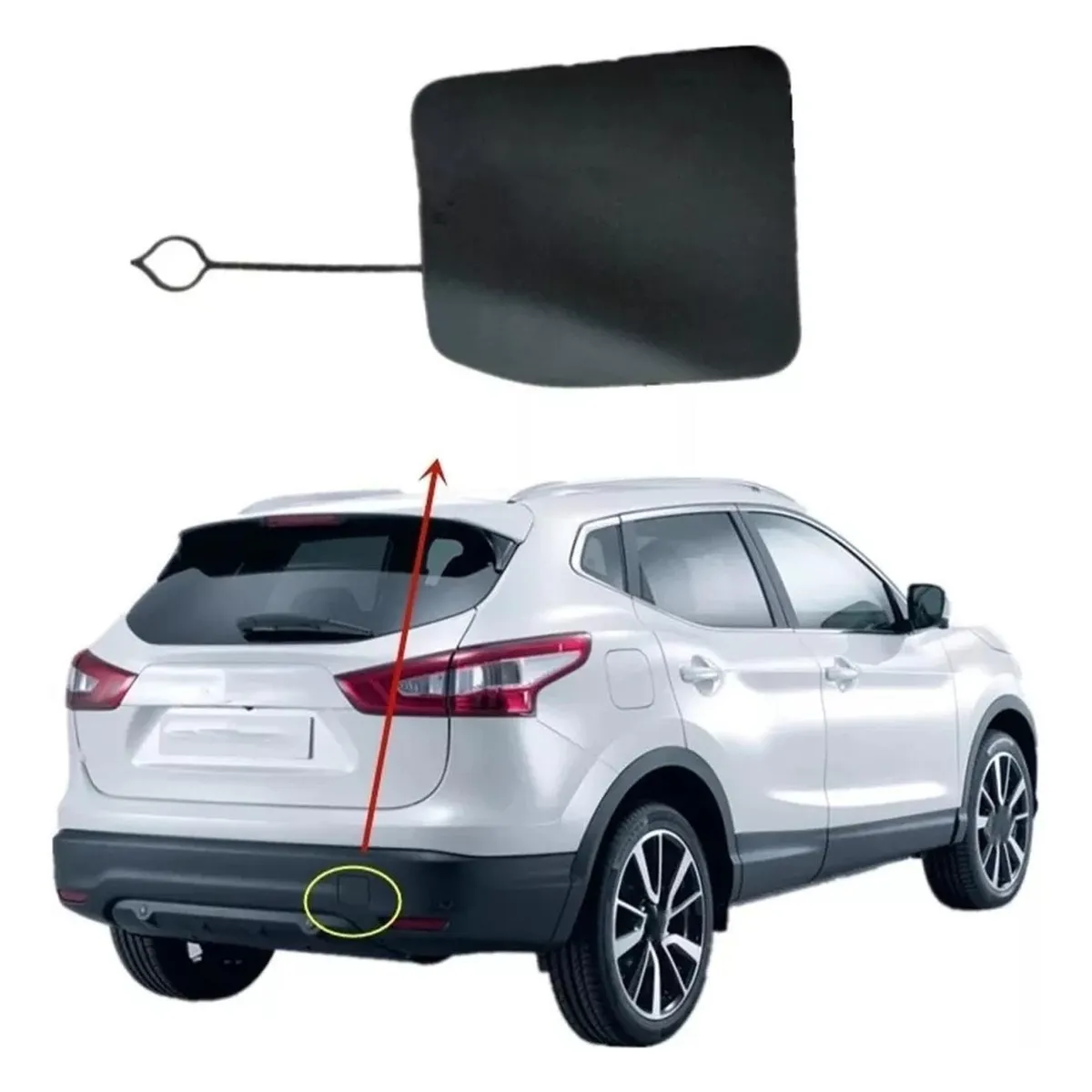 GENERICO - Tapa De Gancho Trasero Para Nissan Qashqai J11 (2015-2017)