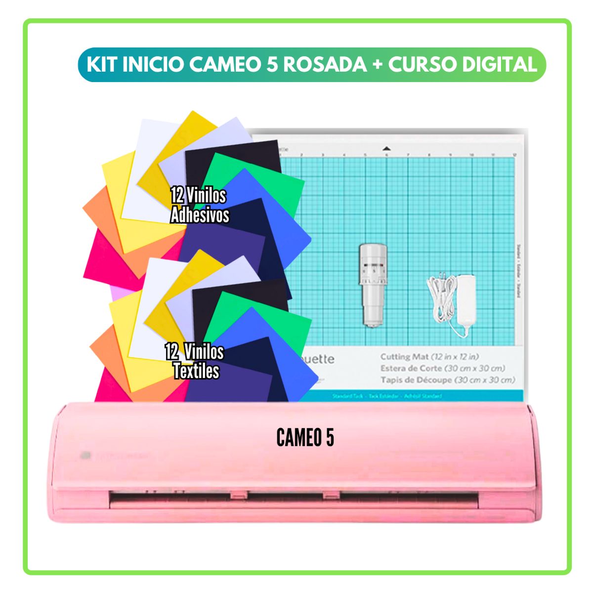 SILHOUETTE - CAMEO 5 ROSADA + CURSO GP15