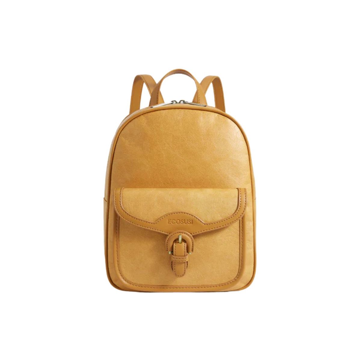 ECOSUSI - Ecosusi Mini Mochila Evelina de Papel Lavable Ecológico 11 pulg Ámbar