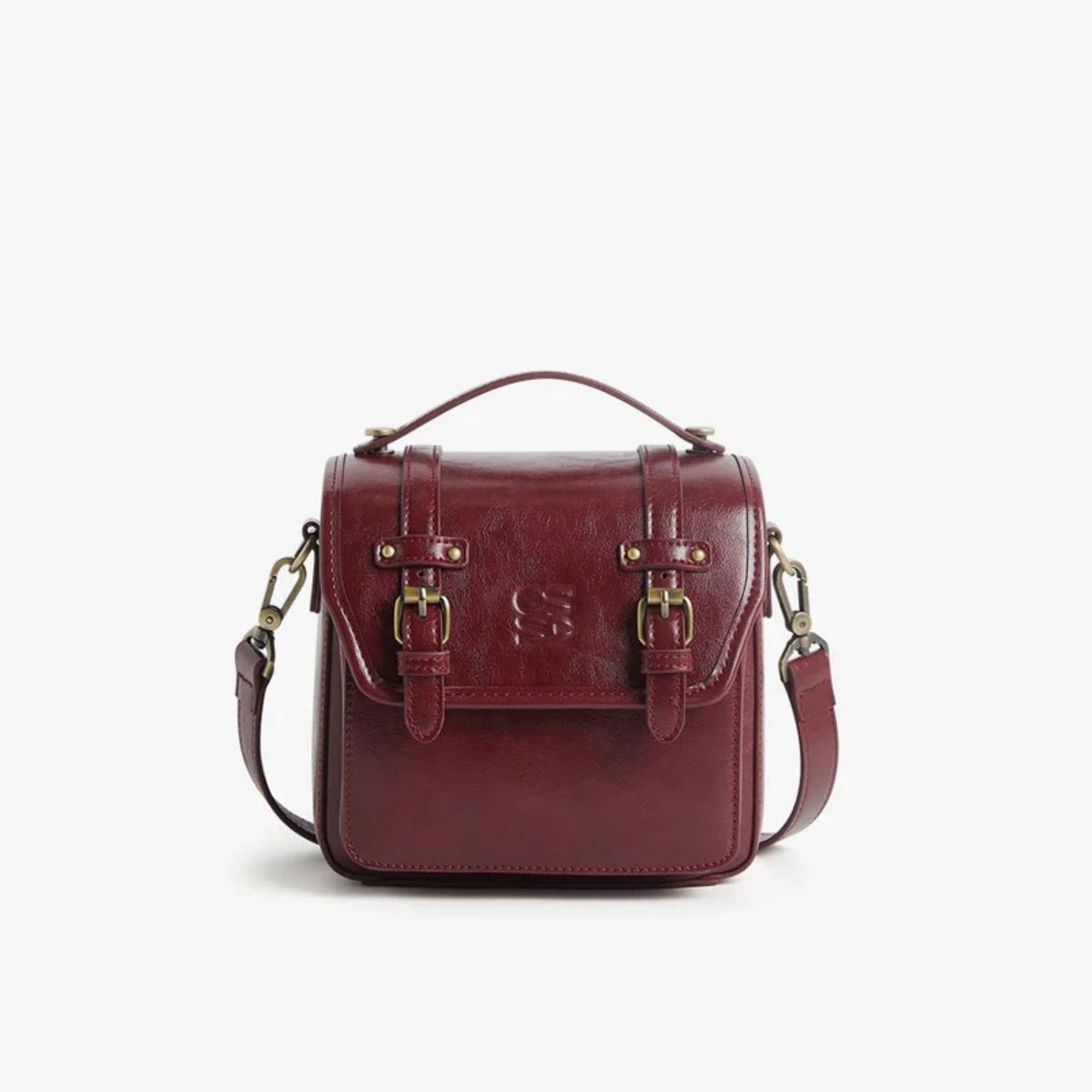 ECOSUSI - Ecosusi Bolso Vintage Clara Bandolera para Cámara Compacta Rojo Angola