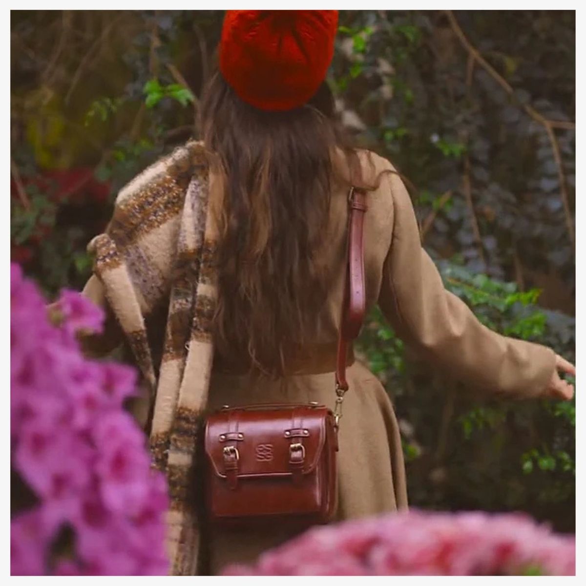 ECOSUSI - Ecosusi Bolso Vintage Clara Bandolera para Cámara Compacta Rojo Angola