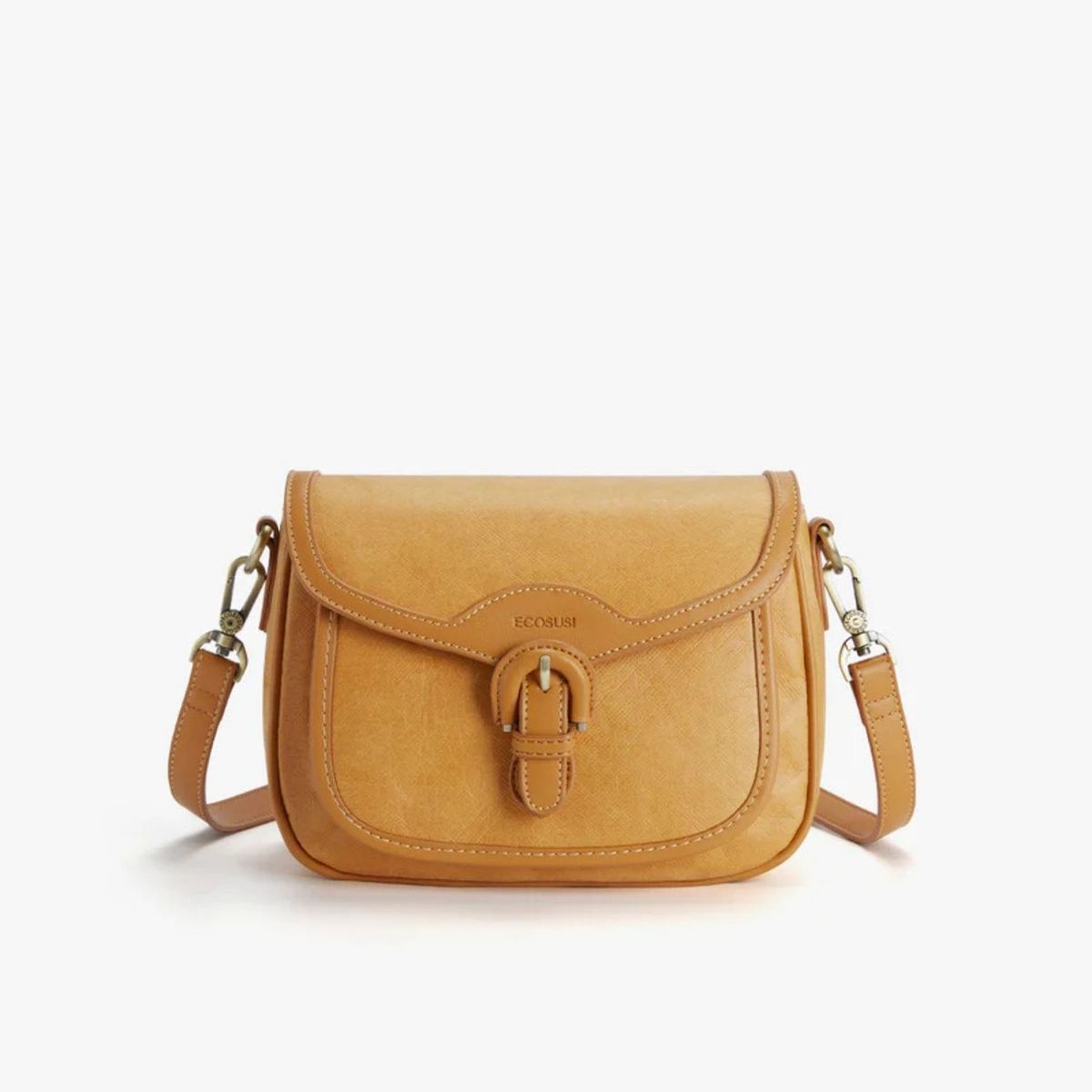 ECOSUSI - Ecosusi Cartera Bandolera Evelina de Papel Lavable Ecológico Ámbar