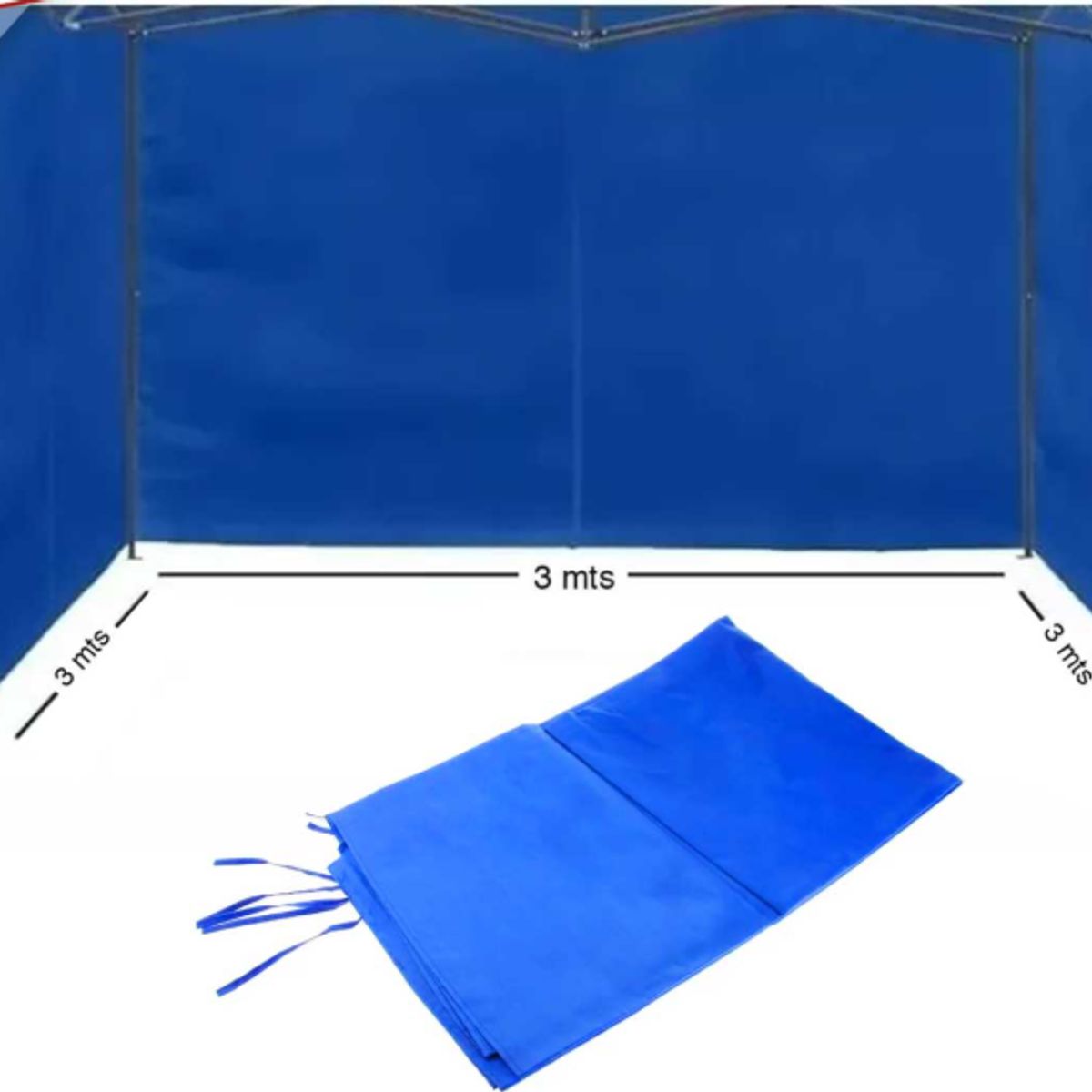 GENERICO - Lona Lateral Color Azul Para Toldos 3X3