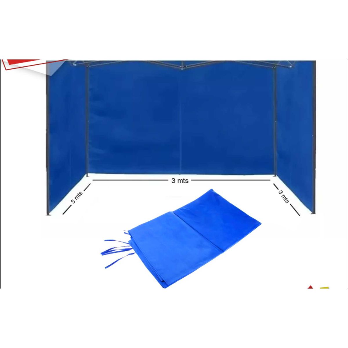 GENERICO - Lona Lateral Color Azul Para Toldos 3X3