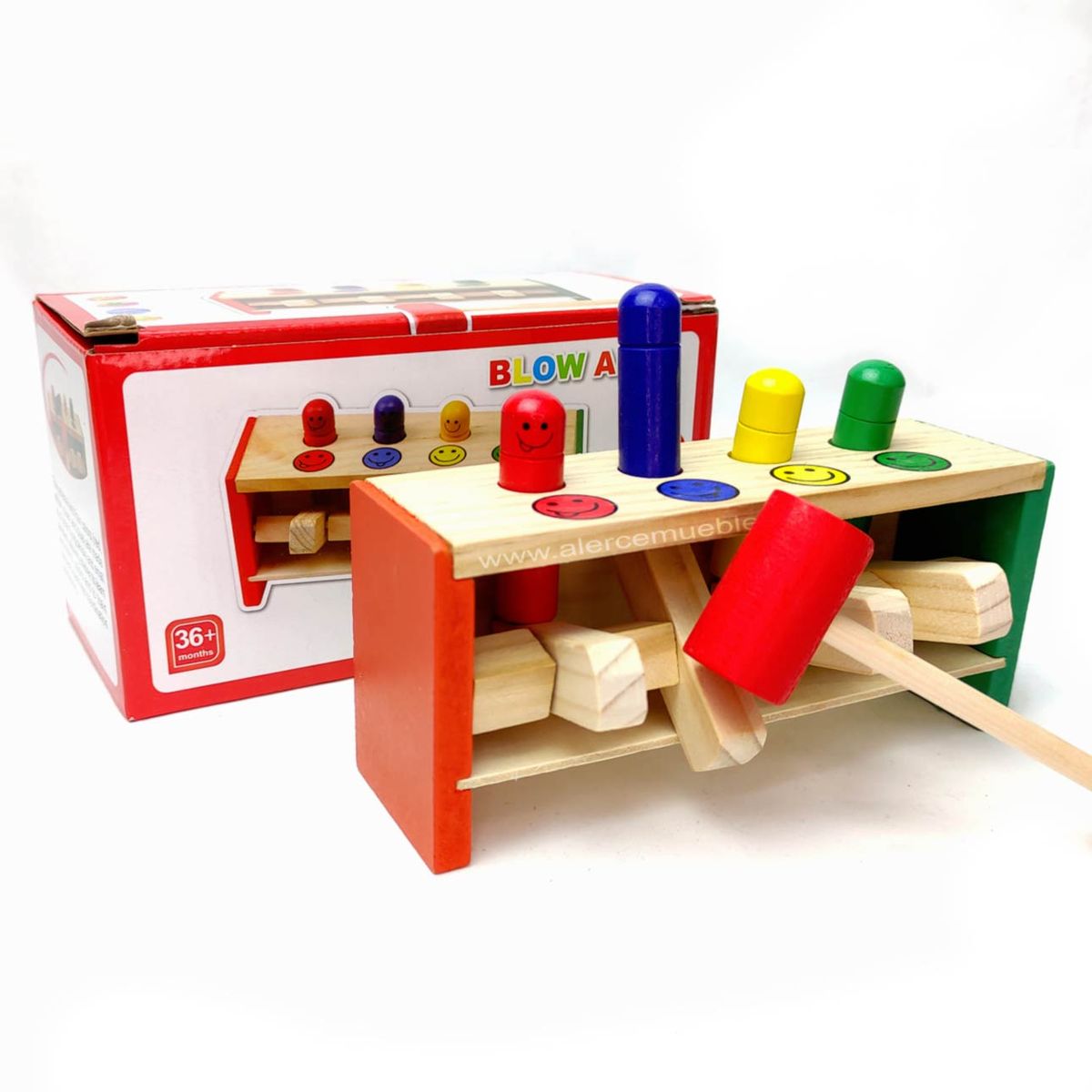 GENERICO - Juguete De Madera Martillo Saltarín Didáctico Montessori