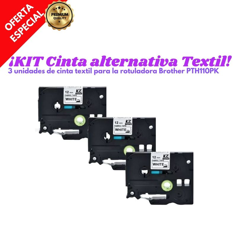 GENERICO - KIT 3 Cintas Textil Alternativa para con Rotuladora Brother P touch