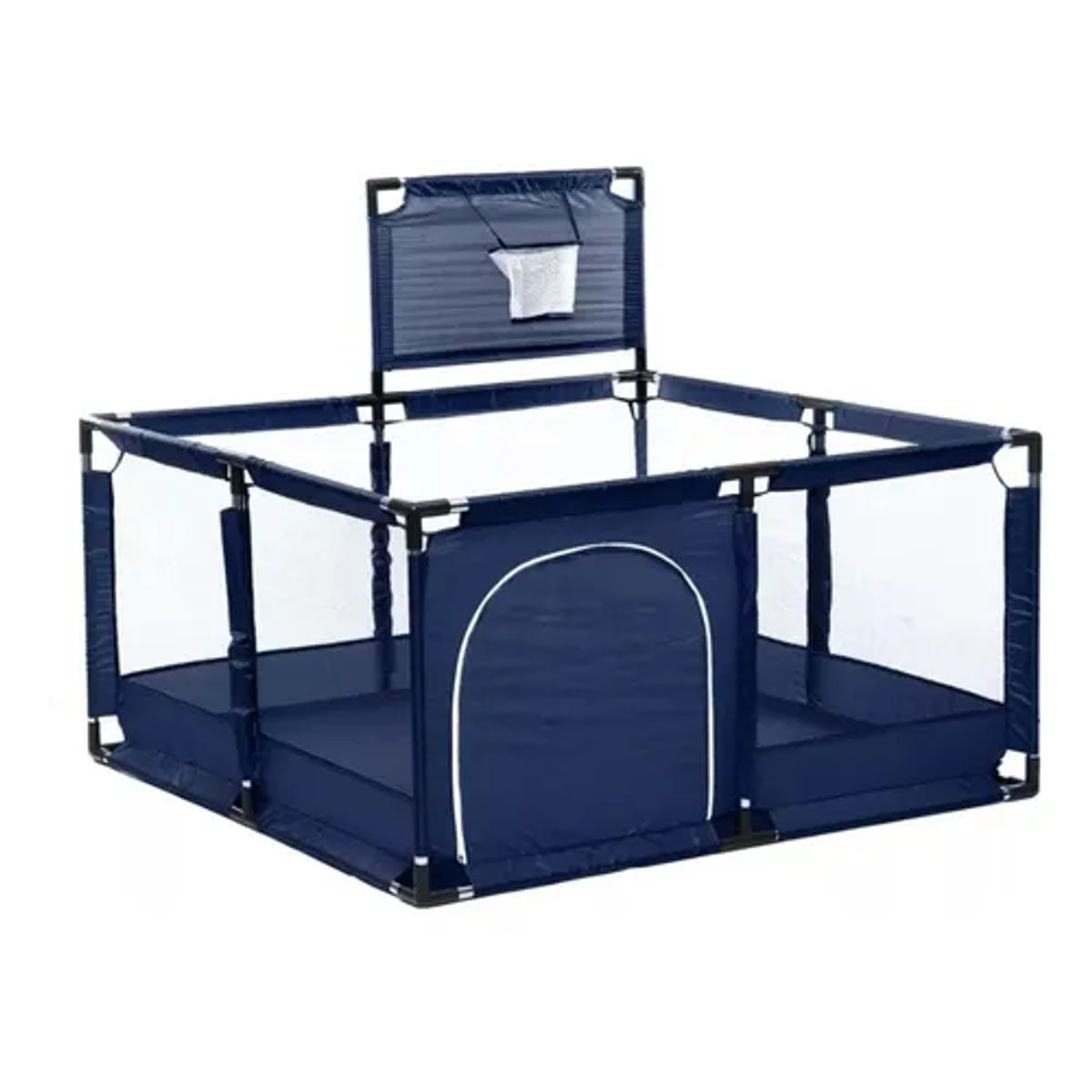 GENERICO - Corral de seguridad para bebés con aro de basket 128cm azul