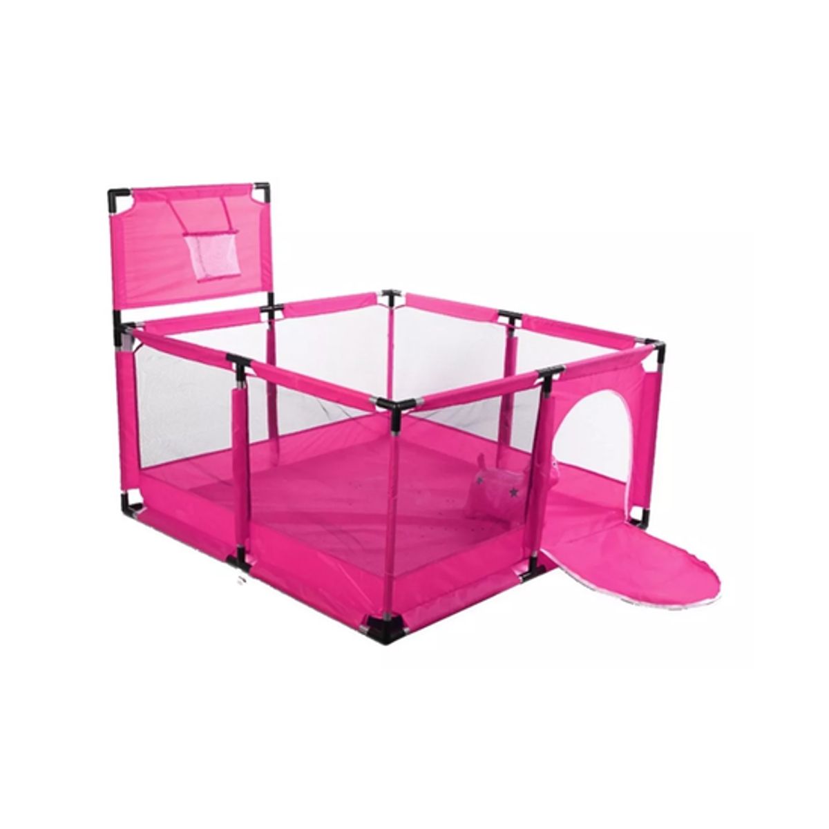 GENERICO - Corral de seguridad para bebés con aro de basket 128cm rosa