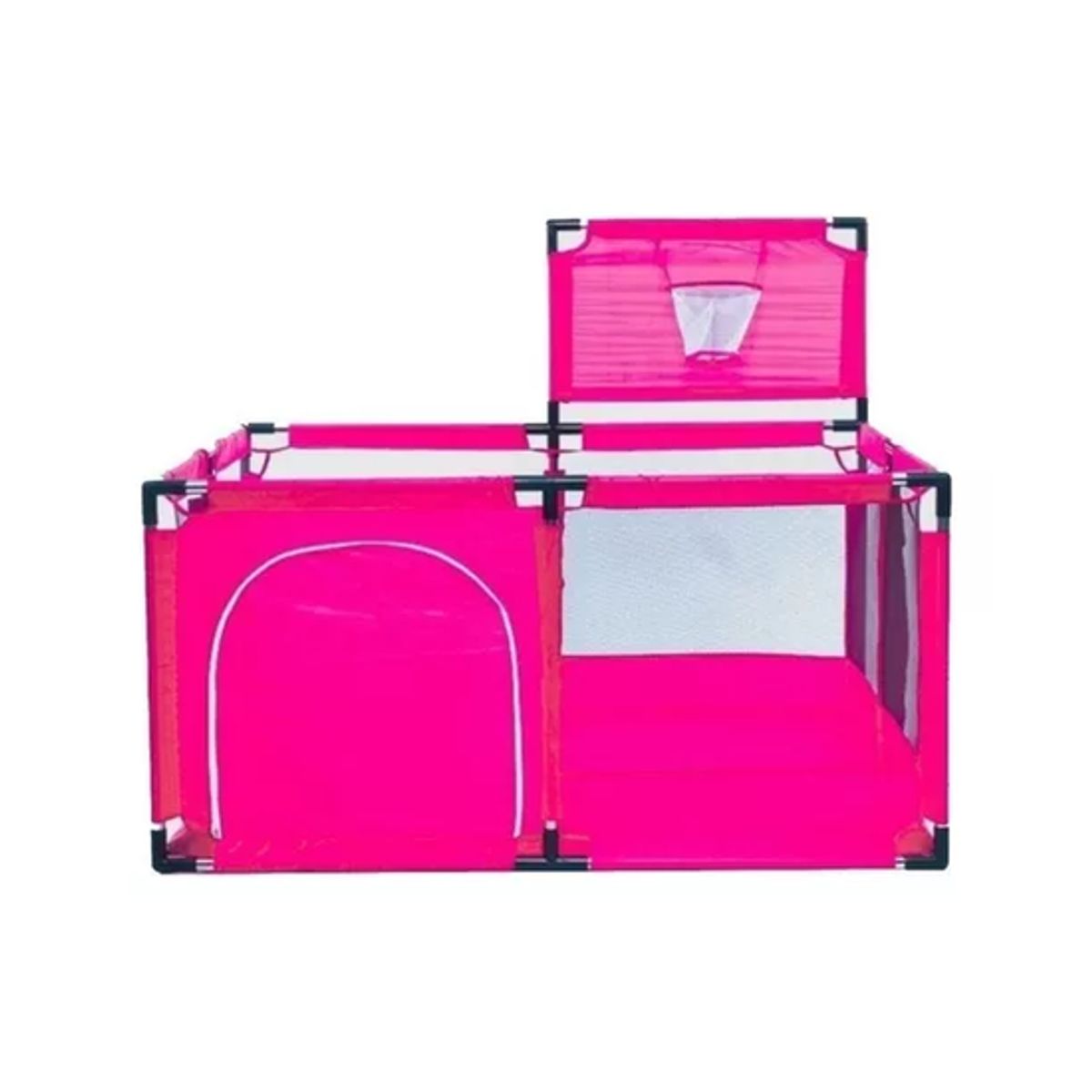 GENERICO - Corral de seguridad para bebés con aro de basket 128cm rosa