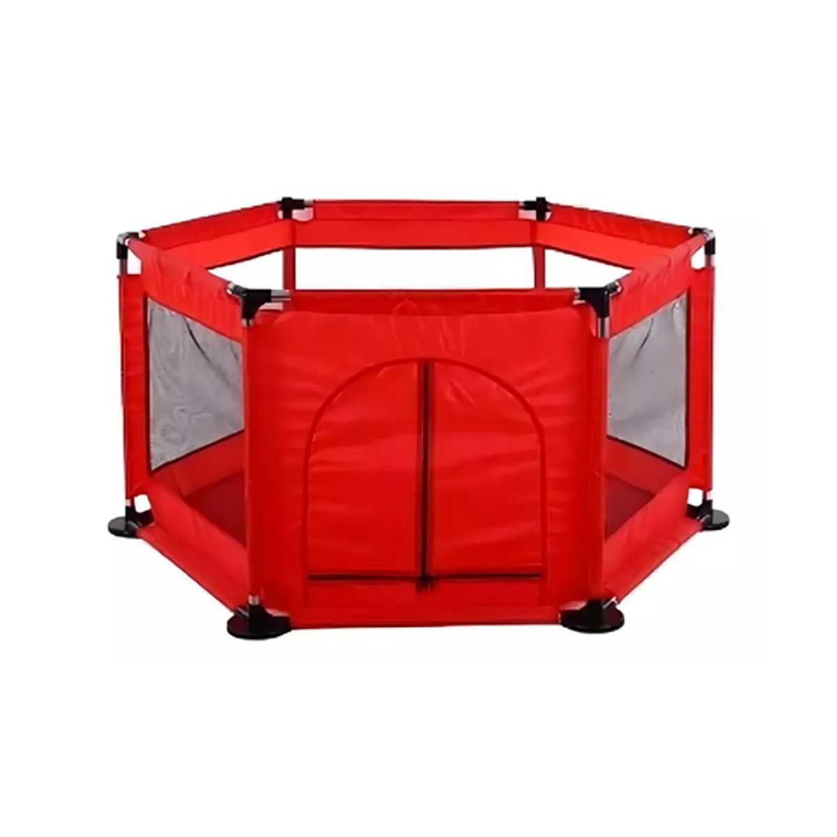 GENERICO - Corral de seguridad para bebé hexagonal + pelotas rojo