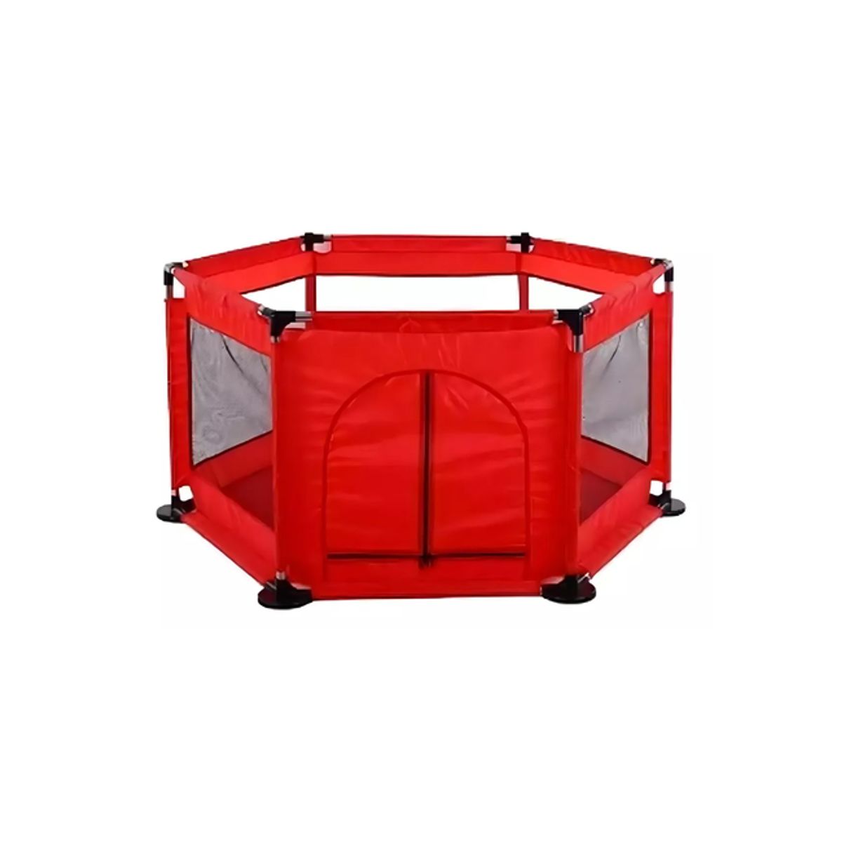 GENERICO - Corral de seguridad para bebé hexagonal + pelotas rojo