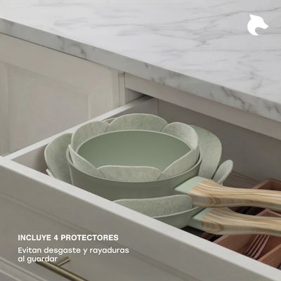 Imagen 2 del producto Batería Cocina 14Pzs Aluminio Forjado Antiadherente Flow Verde