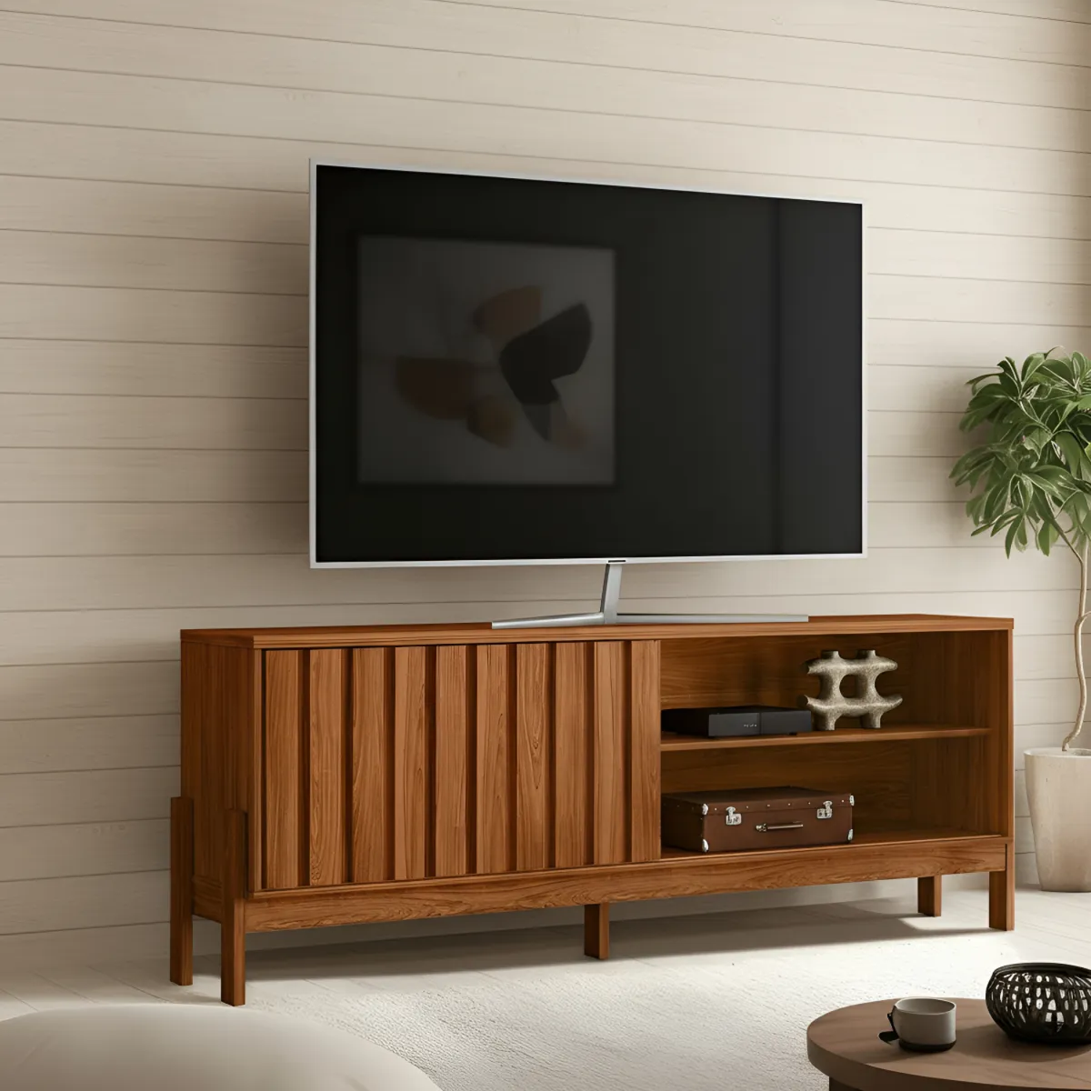 EXIT - Rack Tv Hasta 75 pulgadas 188x72x36 Cm Marrón - Aurora