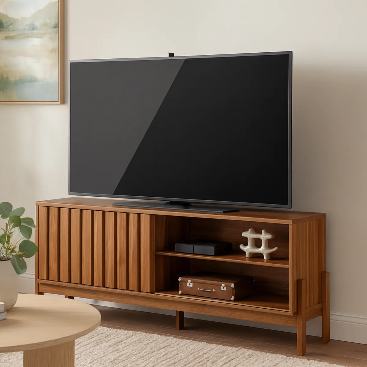 EXIT - Rack Tv Hasta 75 pulgadas 188x72x36 Cm Marrón - Aurora