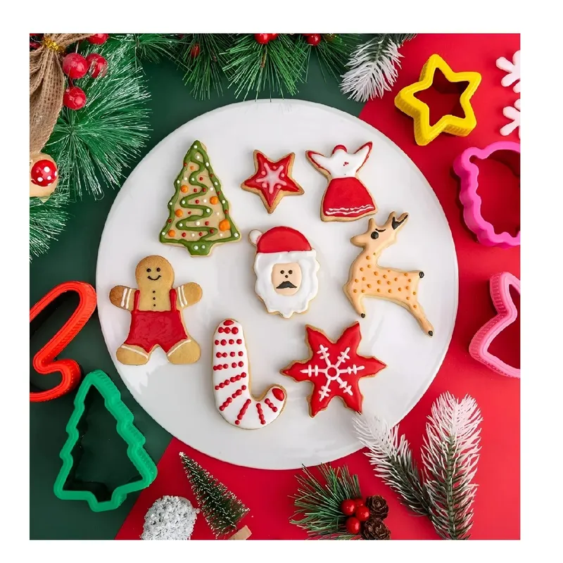 GENERICO - Set X8 Cortadores Galletas Navidad Moldes Galleta Navideñas