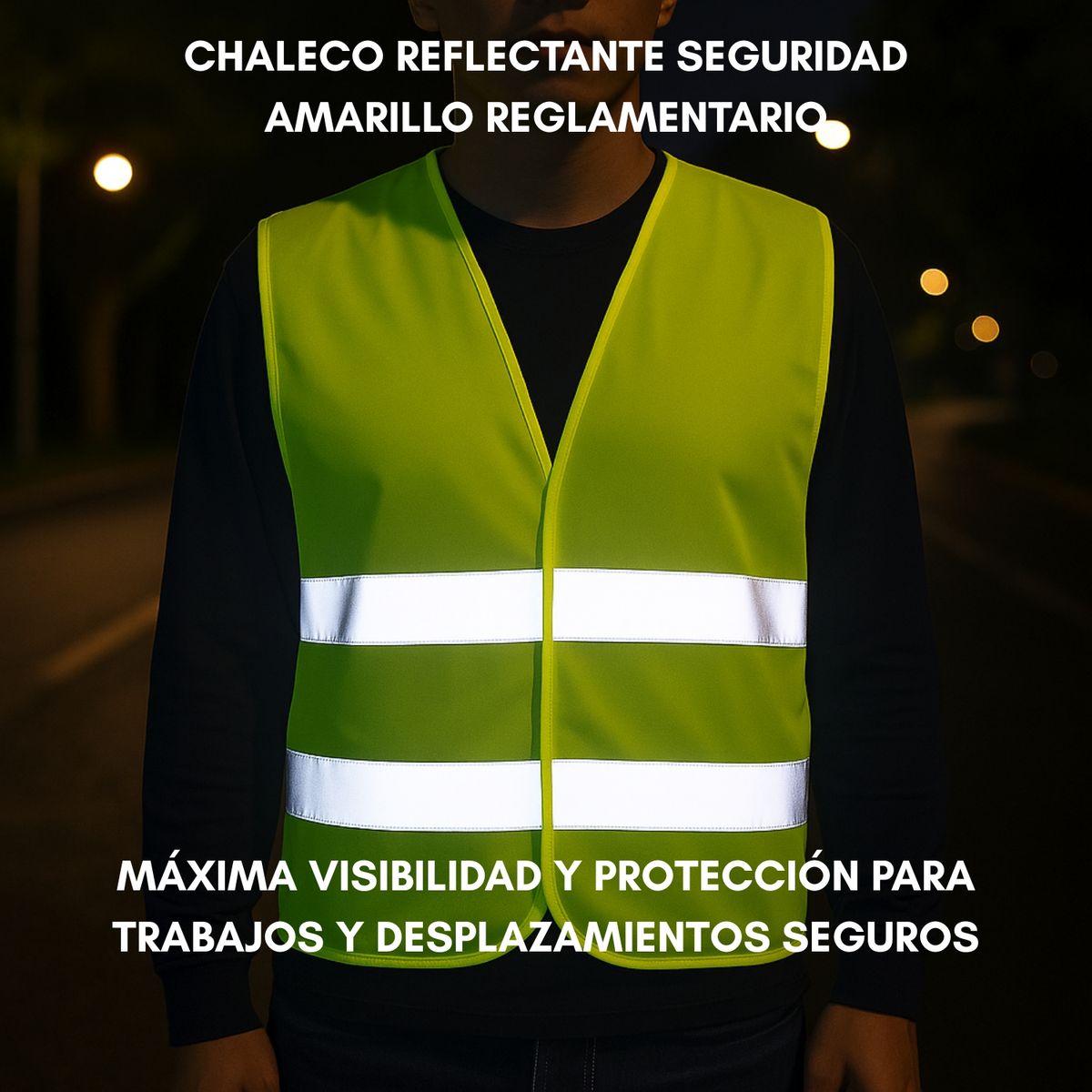 GENERICO - Chaleco Reflectante Seguridad Amarillo Reglamentario
