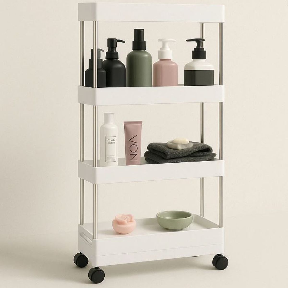 GENERICO - Estante Organizador Cocina o Baño – 4 Niveles con Ruedas