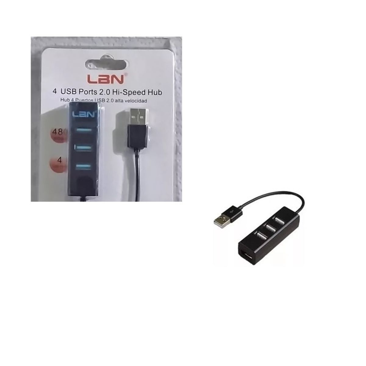 LBN - Hub Multiplicador de Puertos USB LBN 2.0 LBHB2.0 Color Negro