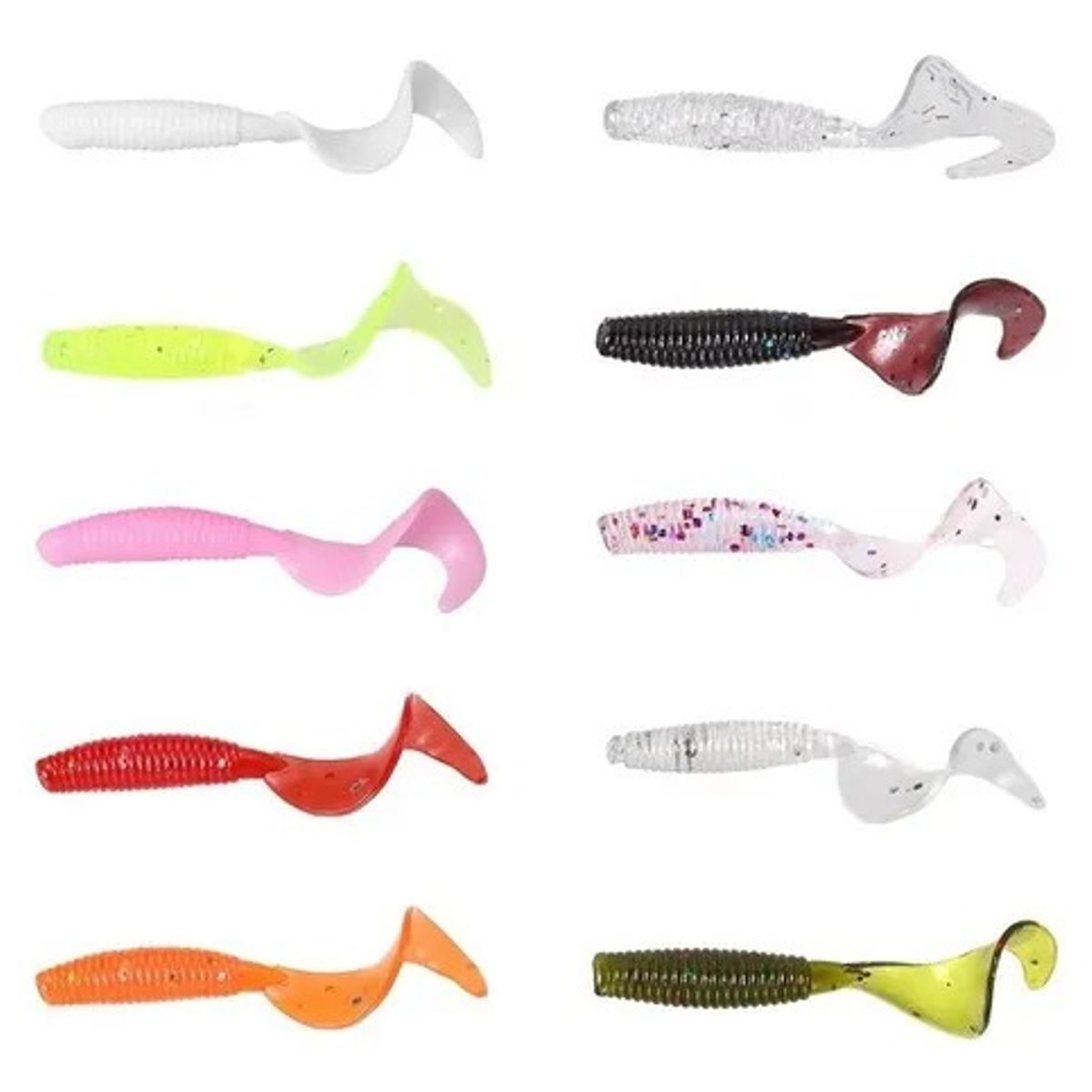 GENERICO - Pack 100 Señuelos Pesca Cebo Blando Gusano Silicona 4cm