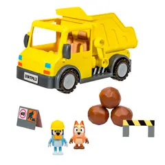 BLUEY - Camión volquete con tolva y figuras articuladas