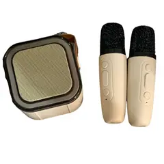 GENERICO - Mini Parlante Karaoke Bluetooth con 2 Micrófonos Inalámbricos