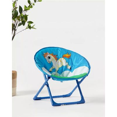 Imagen 2 del producto SILLAS PLEGABLES INFANTILES AZUL CON DISEÑO DE UNICORNIO.