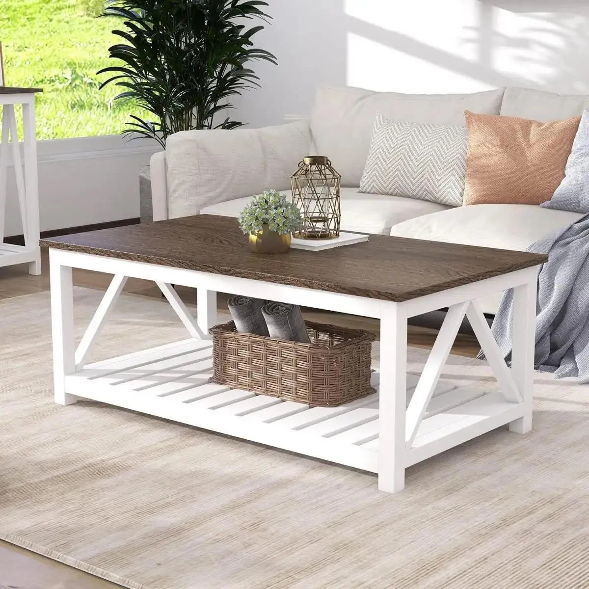 HOMIMAD - MESA DE CENTRO RECTANGULAR COMEDOR LIVING MADERA