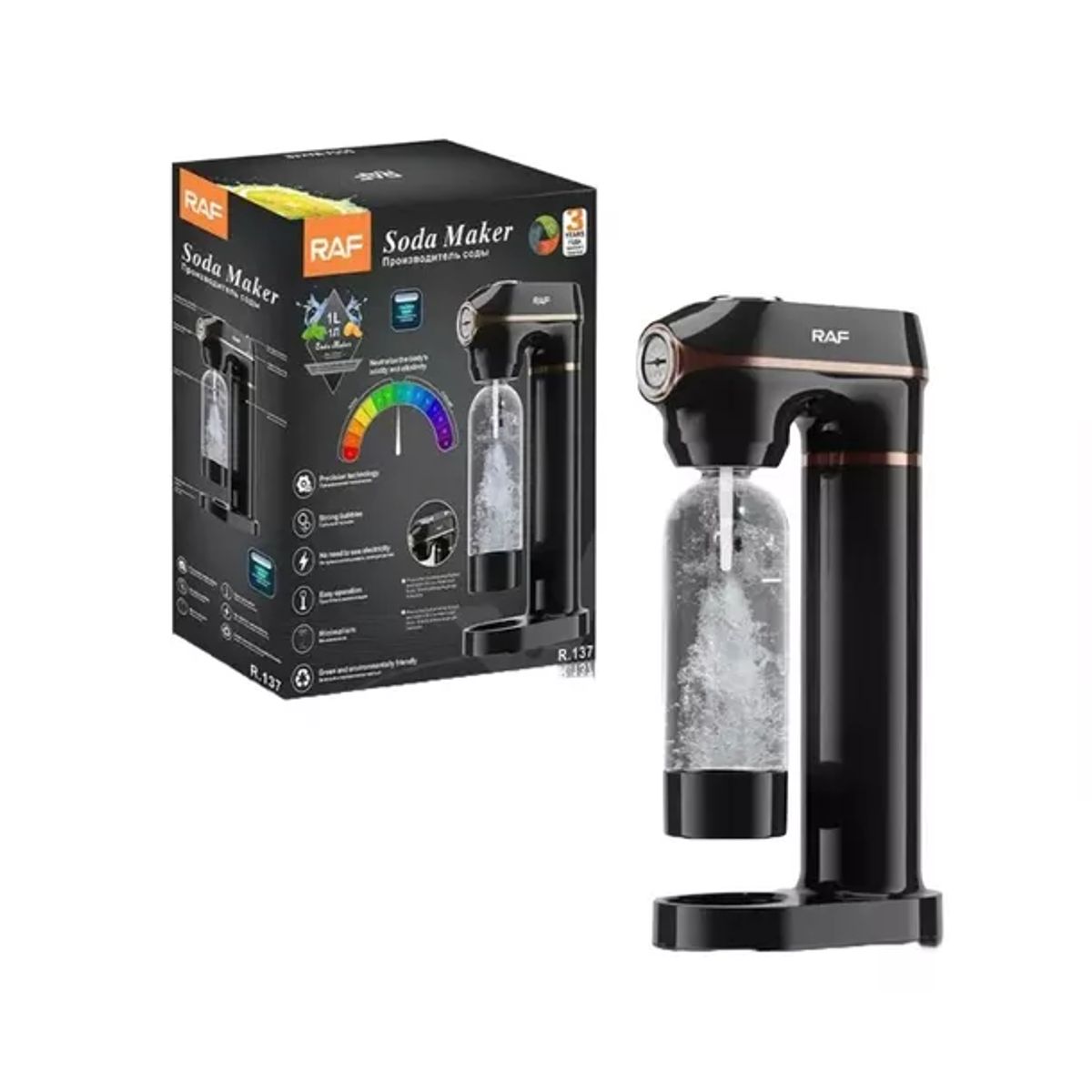 GENERICO - Máquina para gasificar agua máquina de soda bebidas R137 color negro